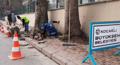 Yol Bakım Timi, Seka Devlet Hastanesi kaldırımlarını onardı