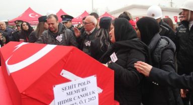 Şehit polis, son yolculuğuna uğurlandı