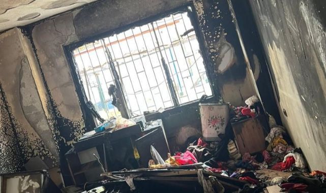 Bayram temizliği yapılan evde yangın