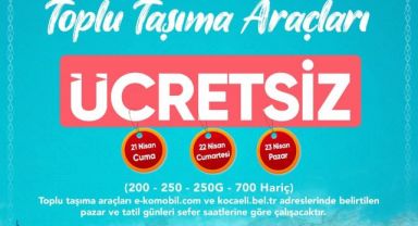 Bayramda 3 gün boyunca ücretsiz ulaşım