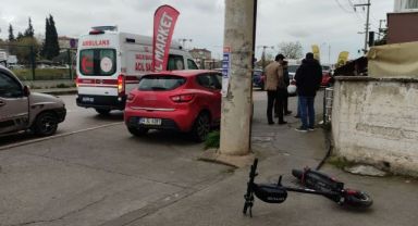 Otomobil ile scooter çarpıştı: 1 yaralı