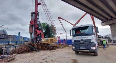 Darıca Osmangazi Köprüsü için 97 adet fore kazık çakılıyor