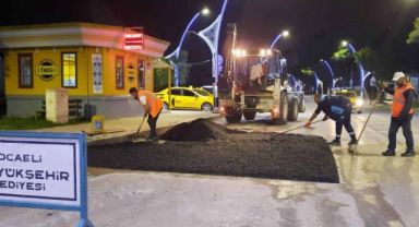 Turan Güneş Caddesi gece yarısı asfaltlandı