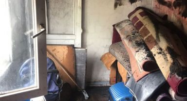 Yangında anne ve 2 çocuğu etkilendi