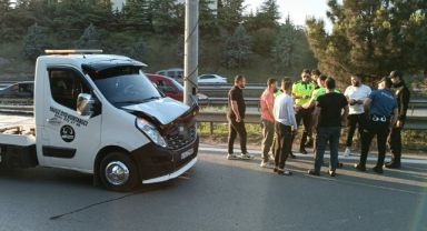 Gebze'de çekicinin çarptığı yayanın iki bacağı da kırıldı