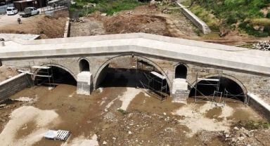Tarihi Mimar Sinan Köprüsü restorasyonunda sona doğru