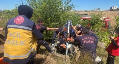 Çayırova'da harita teknikeri kuyuya düştü
