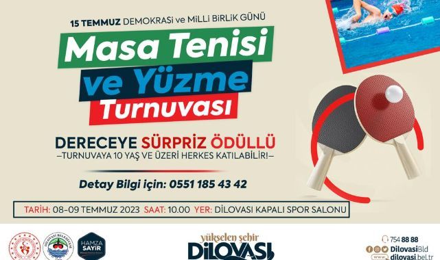Dilovası’nda ödüllü masa tenisi ve yüzme turnuvası