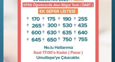 Büyükşehir’den KPSS için 16 hatta ek sefer
