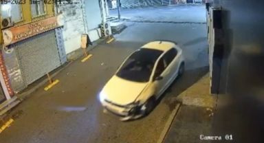 Motosikletle çarpışan otomobilin kaçtığı kaza kamerada