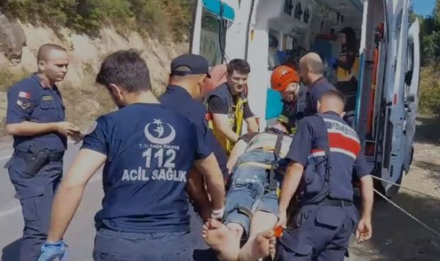 Uçuruma düşen vatandaşı Büyükşehir İtfaiyesi kurtardı