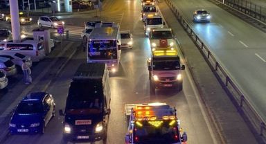 Kocaeli'de sürücüler İsrail'i protesto etti