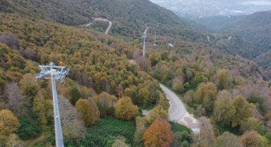 Teleferikte sıra taşıyıcı halatlara geldi
