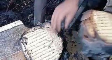 3 konteyner küle dönerken Kur'an-ı Kerim'in sayfaları yanmadı