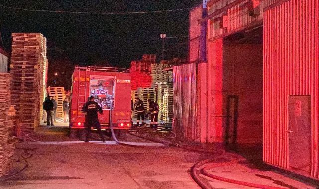 Çayırova'da palet deposundaki yangın söndürüldü