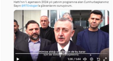 Büyükakın: Cumhurbaşkanımıza şükranlarımı sunuyorum