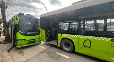 Özel halk otobüsü ile belediye otobüsü çarpıştı: 6 yaralı