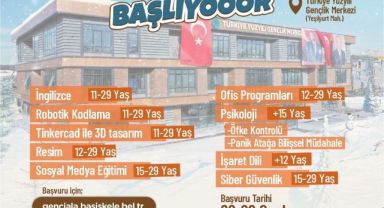 Türkiye Yüzyılı Gençlik Merkezi'nde eğitimlere devam