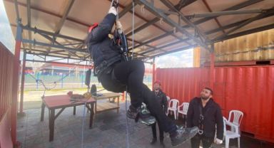 Büyükşehir İtfaiyesi’nden teleferik ekibine eğitim