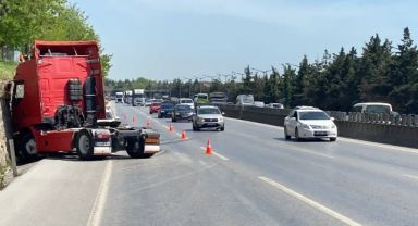 Facianın eşiğinden dönüldü! Tır bakıma giderken kaza yaptı