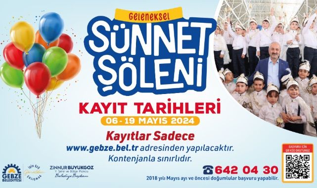 Gebze’de Sünnet Şöleni kayıtları başlıyor
