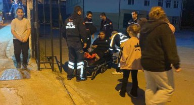 Okulun bahçesine girmek isterken düşerek mahsur kaldı