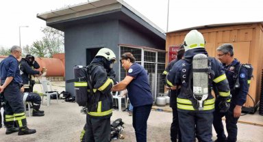 Yangın eğitimi için Tekirdağ'dan Kocaeli'ye geldiler