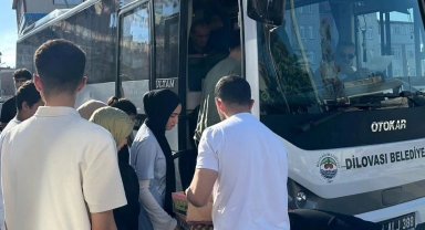 Sınava giren öğrencilere araç tahsis edildi
