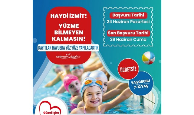 Ücretsiz yüzme kursu için son başvuru tarihi 28 Haziran