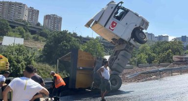 Devrilen tırın kupası şaha kalktı