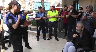 Kanser tedavisi gören polis memuruna meslektaşlarından duygunlandıran sürpriz