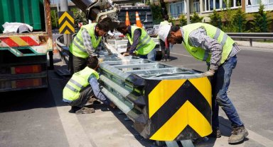 Kaza riskinin yüksek olduğu 3 bölgeye çarpışma yastıkları monte edildi