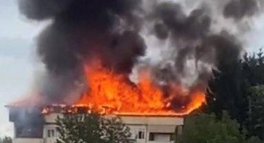 Öğrenci yurdu lojmanı alevlere teslim oldu