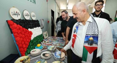 Öğrencilerin el emeği ürünleri Gazze için sergilendi