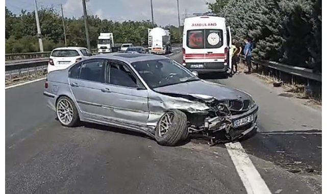 Otomobil bariyere çarptı: 1 yaralı