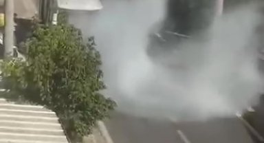 Halk otobüsünde çıkan yangın korkuttu