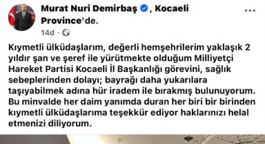 MHP’de şok gelişme: İl başkanı bıraktı