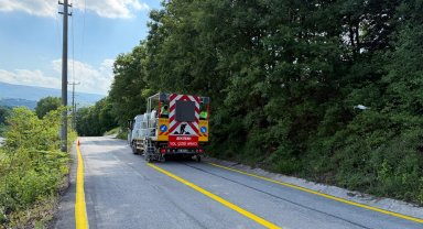50 bin metrekare yol çizgi çalışması tamamlandı