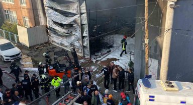 Parfüm dolum tesisinde çıkan yangıda 6 işçinin içeride olduğu iddia edildi