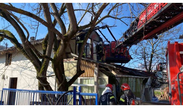 Yangını söndürmeye çalışan ev sahibi yaralandı