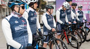 Gebze'den Çanakkale'ye pedal çevirecek bisikletliler yola çıktı