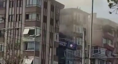 İzmit'te 7 katlı binanın çatısındaki bacadan çıkan yangın korkuttu