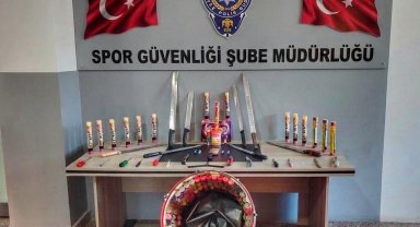 Deplasman otobüsünden adeta cephanelik çıktı