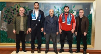 GÜREŞ CAMİASINDAN BAŞKAN BÜYÜKGÖZ’E ZİYARET