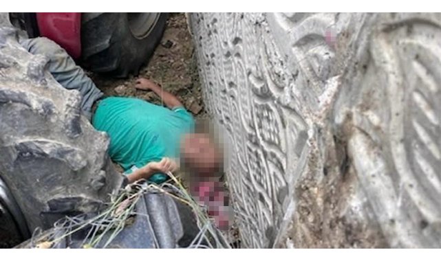 Kullandığı traktörün altında kalan çiftçi ağır yaralandı