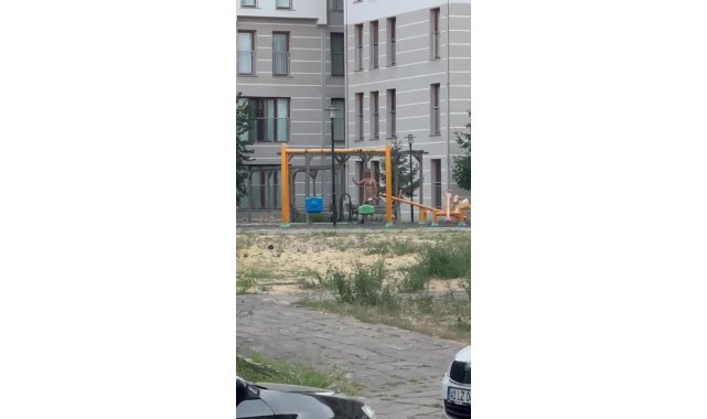 Çocuk parkında elinde bıçakla cinnet geçiren şahsı polisler ikna etti